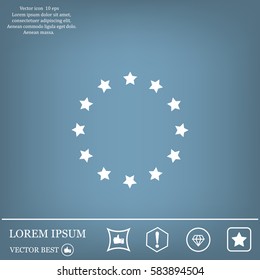 Stars in circle. Vector art.