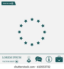 Stars in circle. Vector art.