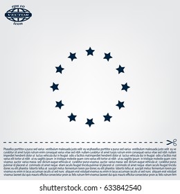 Stars in circle. Vector art.