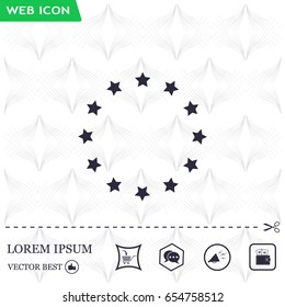 Stars in circle. Vector art.