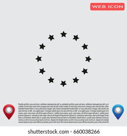Stars in circle. Vector art.