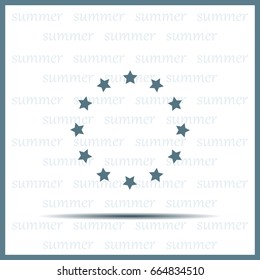 Stars in circle. Vector art.