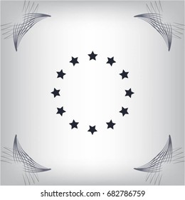Stars in circle. Vector art.