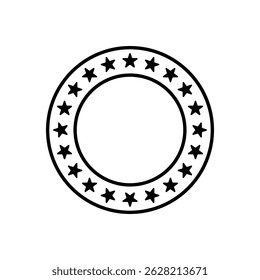 Estrellas en un icono de Vector circular y diseño de glifo