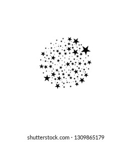 Stars In Circle Vector Illustration. Flat icon star frame symbol