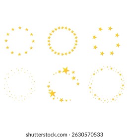 Stars in a circle.round frame. icon. Vector illustration