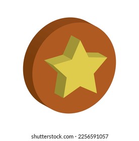 stars and circles, 3 dimensional, vector illustration, white background 