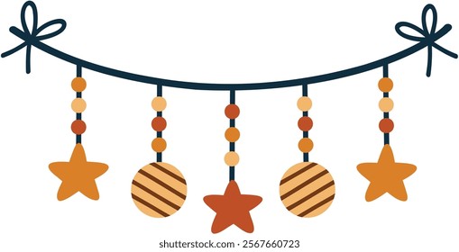 Stars and Circles Bunting Vector Illustration