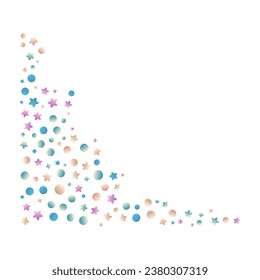 Stars and circles corner particles. Vector illustration.