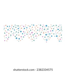 Stars and circles corner particles. Vector illustration.