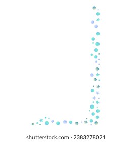 Estrellas y círculos de partículas de esquina. Ilustración vectorial.