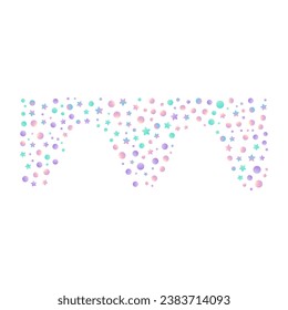 Stars and circles corner particles. Vector illustration.