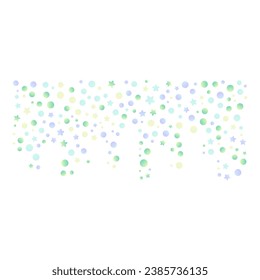 Stars and circles corner particles. Vector illustration.