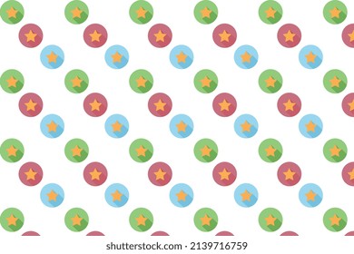 Estrellas en patrón de círculos, fondo blanco, tamaño vectorial para uso comercial.