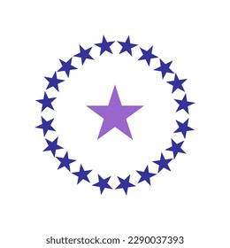 Icono circular de estrellas. Elemento de diseño. Arte vector.