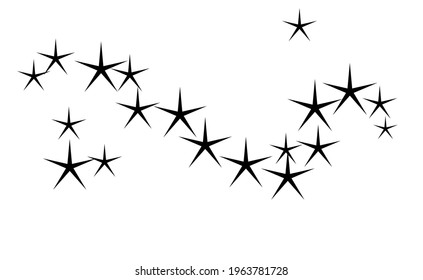Stars. Cluster of stars. Illustrations on the theme astrology, astronomy, esotericism, prediction of the future. 