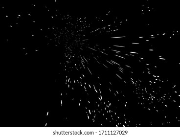 Stars cluster scatter glitter on galaxy space black abstract background, using for grain texture brush vector illustration