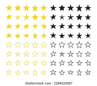 Sternensammlungssymbol-Design-Vektorgrafik. Bewertung Rückmeldung Zufriedenheit Qualitätszeichen Illustration.