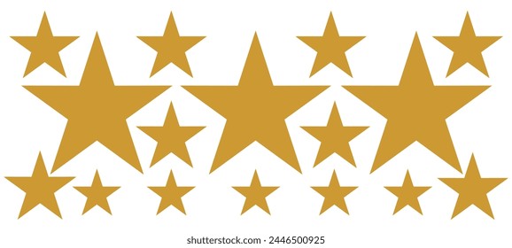 Stars collection. Star vector icons. Golden and Black set of Stars, isolated on transparent background. Star icon. Stars in modern simple flat style. Vector