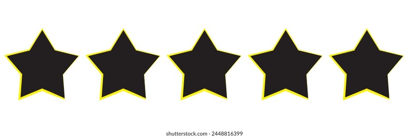 Stars collection. Star vector icons. Golden and Black set of Stars, isolated on transparent background. Star icon. Stars in modern simple flat style. Vector