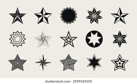 Stars collection. Star vector icons. Black set of Stars, isolated on background. Star icon. Stars in modern simple flat style. Vector.