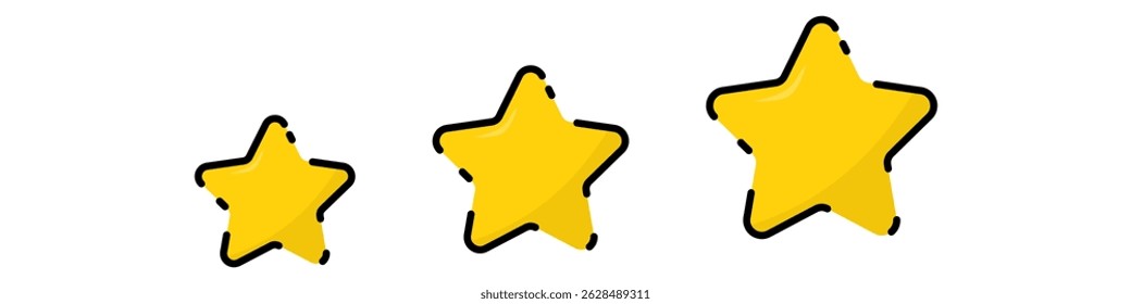 Stars collection. Star vector icons. Golden set of Star, isolated on transparent background. Star icon. Stars in modern simple flat style. Vector
