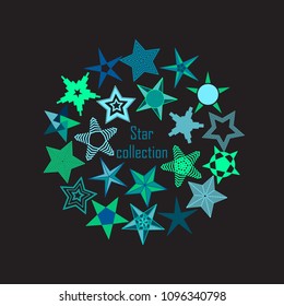 Stars collection. Vector design for your projects. 