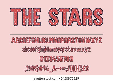 The Stars Color Font Set. Creative Font Set