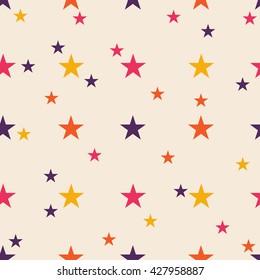Stars colorful seamless pattern background