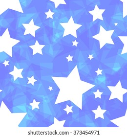 Stars, Colorful seamless pattern. Vector illustration. Good for vintage textile fabric design, wrapping paper and pack paper. 
