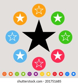 Stars - colorful vector icon set