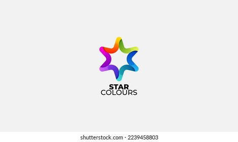 Stars colours vector icon logo design illustration