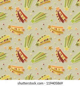 Stars and comets seamless pattern