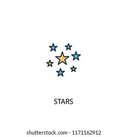 stars concept 2 colored line icon. Simple yellow and blue element illustration. stars concept outline symbol design from space exploration set