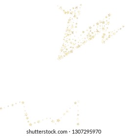 Stars confetti diagonal border. Isolated gradient celestial elements. Pearl nacre shine. Iridescent festive  celebration vector  template for celebration decorations, packaging.