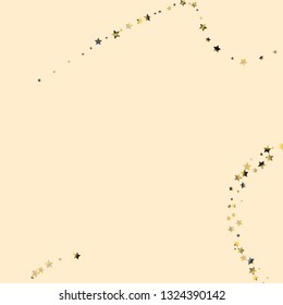 Stars confetti diagonal border. Isolated gradient stellar elements. Platinum chrome metallic gloss. Festive iridescent holographic effect vector background.