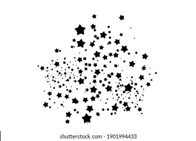 Stars confetti with glitter. Light background. White abstract texture.
Festive decoration element. New Year Christmas. Elegant invitation template.