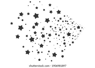 Stars confetti with glitter. Light background. White abstract texture.
Festive decoration element. New Year Christmas. Elegant invitation template.