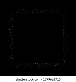 Stars Confetti. Gold, Blue stars, shiny confetti.
 Scattered little sparkling, glitter star. Random stellar falling on black background. New Year Christmas background. Vector illustration.