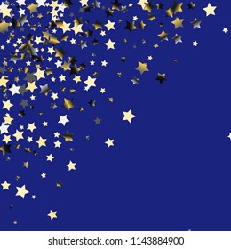 Stars confetti. Isolated gradient celestial elements. Platinum chrome metal glitter.
Holiday celebration luminous vector background for celebration decorations,  flyers, posters.

