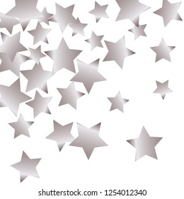 Stars confetti.  Isolated gradient celestial elements. Pink purple pearl nacre glitter. Festive iridescent holographic effect vector background for celebration decorations, flyers, posters.