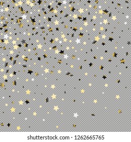 Stars confetti.  Isolated gradient celestial elements. Platinum chrome metallic gloss. Iridescent festive  celebration vector  background for celebration decorations, flyers, posters.