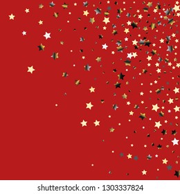 Stars confetti.  Isolated gradient celestial elements. Platinum chrome metal shine. Iridescent festive  celebration vector  background for celebration decorations, flyers, posters.