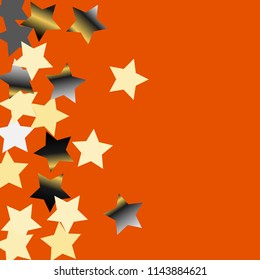 Stars confetti. 
 Isolated gradient stellar elements.
 Platinum chrome metal shine.
 Iridescent festive  celebration vector  background for celebration decorations, flyers, posters.



