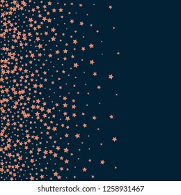 Stars confetti.  Isolated gradient stellar elements. Copper metal glitter. Iridescent festive  celebration vector  background for celebration decorations, flyers, posters.