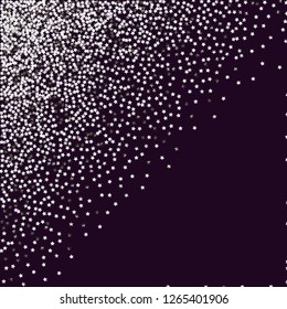 Stars confetti.  Isolated gradient stellar elements. Silver metal shine. Iridescent festive  celebration vector  background for celebration decorations, flyers, posters.