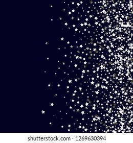 Stars confetti.  Isolated gradient stellar elements. Silver metal glitter. Iridescent festive  celebration vector  background for celebration decorations, flyers, posters.