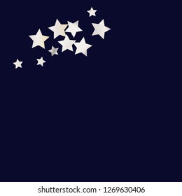 Stars confetti.  Isolated gradient stellar elements. Pearl nacre glitter. Holiday celebration luminous vector background for celebration decorations,  flyers, posters.