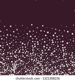 Stars confetti.  Isolated gradient stellar elements. Pearl nacre glitter. Festive iridescent holographic effect vector background for celebration decorations, flyers, posters.