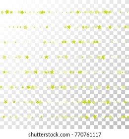 Stars Confetti Lines on Transparent Background. Invitation Background. Banner, Greeting Card, Christmas and New Year card, Postcard, Packaging, Textile Print. Beautiful Starry Sky